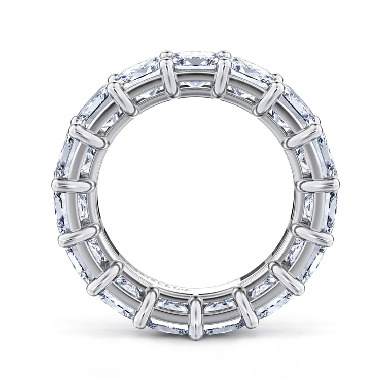 Eternity Band Wedding Ring in 14k White Gold with Princess Cut Natural Diamond at Gabriel & Co. - Shot 2