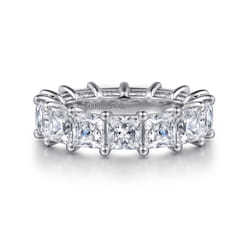 Bordeaux - 14K White Gold Princess Cut Shared Prong Diamond Eternity Band