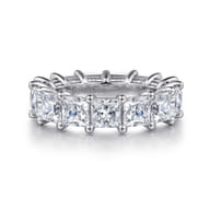 Bordeaux - 14K White Gold Princess Cut Shared Prong Diamond Eternity Band