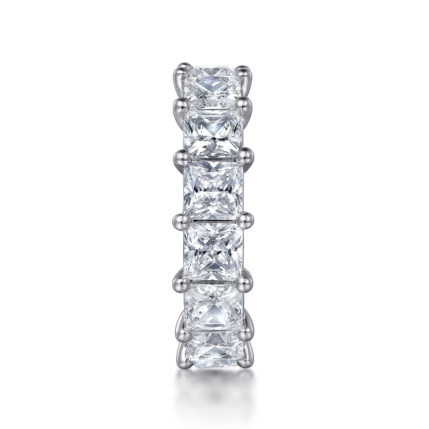 Eternity Band Wedding Ring in 14k White Gold with Princess Cut Natural Diamond at Gabriel & Co. - Shot 4