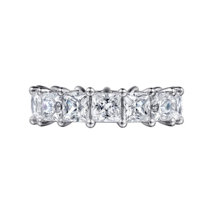 Bordeaux - 14K White Gold Princess Cut Shared Prong Diamond Eternity Band