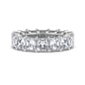 Eternity Band Wedding Ring in 14k White Gold with Princess Cut Natural Diamond at Gabriel & Co.