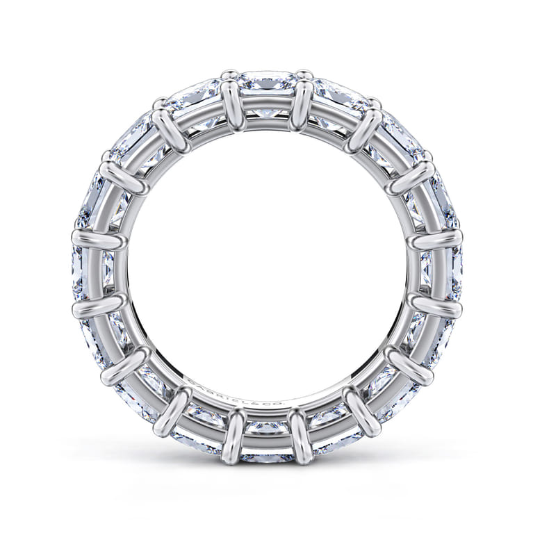 Eternity Band Wedding Ring in 14k White Gold with Princess Cut Natural Diamond at Gabriel & Co. - Shot 2