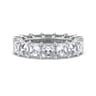 Eternity Band Wedding Ring in 14k White Gold with Princess Cut Natural Diamond at Gabriel & Co.