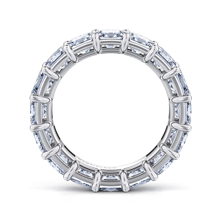 Eternity Band Wedding Ring in 14k White Gold with Princess Cut Natural Diamond at Gabriel & Co. - Shot 2
