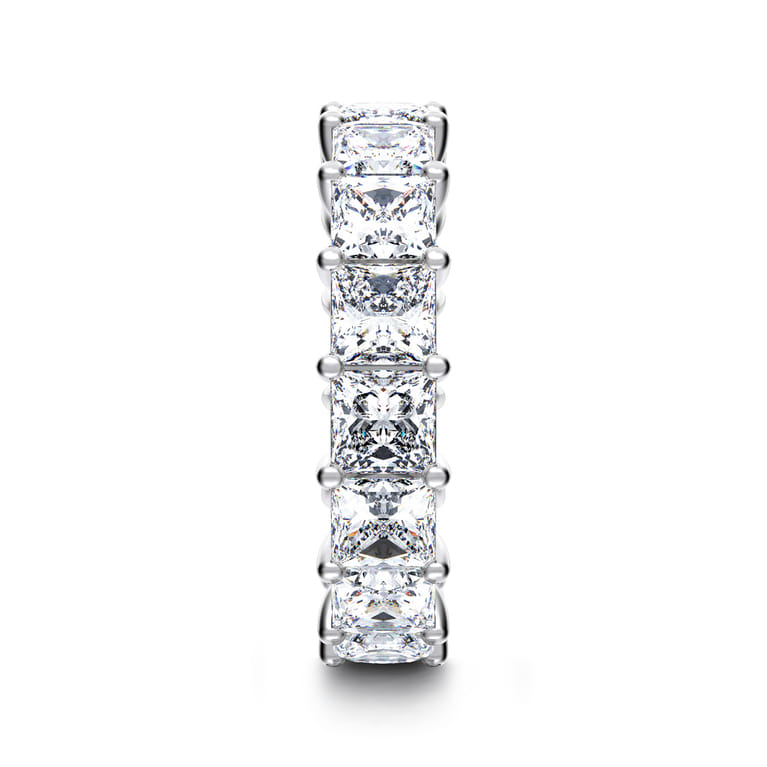 Eternity Band Wedding Ring in 14k White Gold with Princess Cut Natural Diamond at Gabriel & Co. - Shot 4