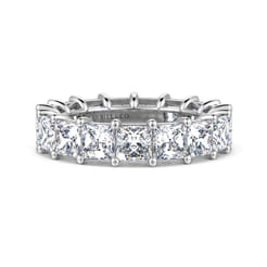 Bordeaux - 14K White Gold Princess Cut Shared Prong Diamond Eternity Band