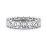 Eternity Band Wedding Ring in 14k White Gold with Princess Cut Natural Diamond at Gabriel & Co.