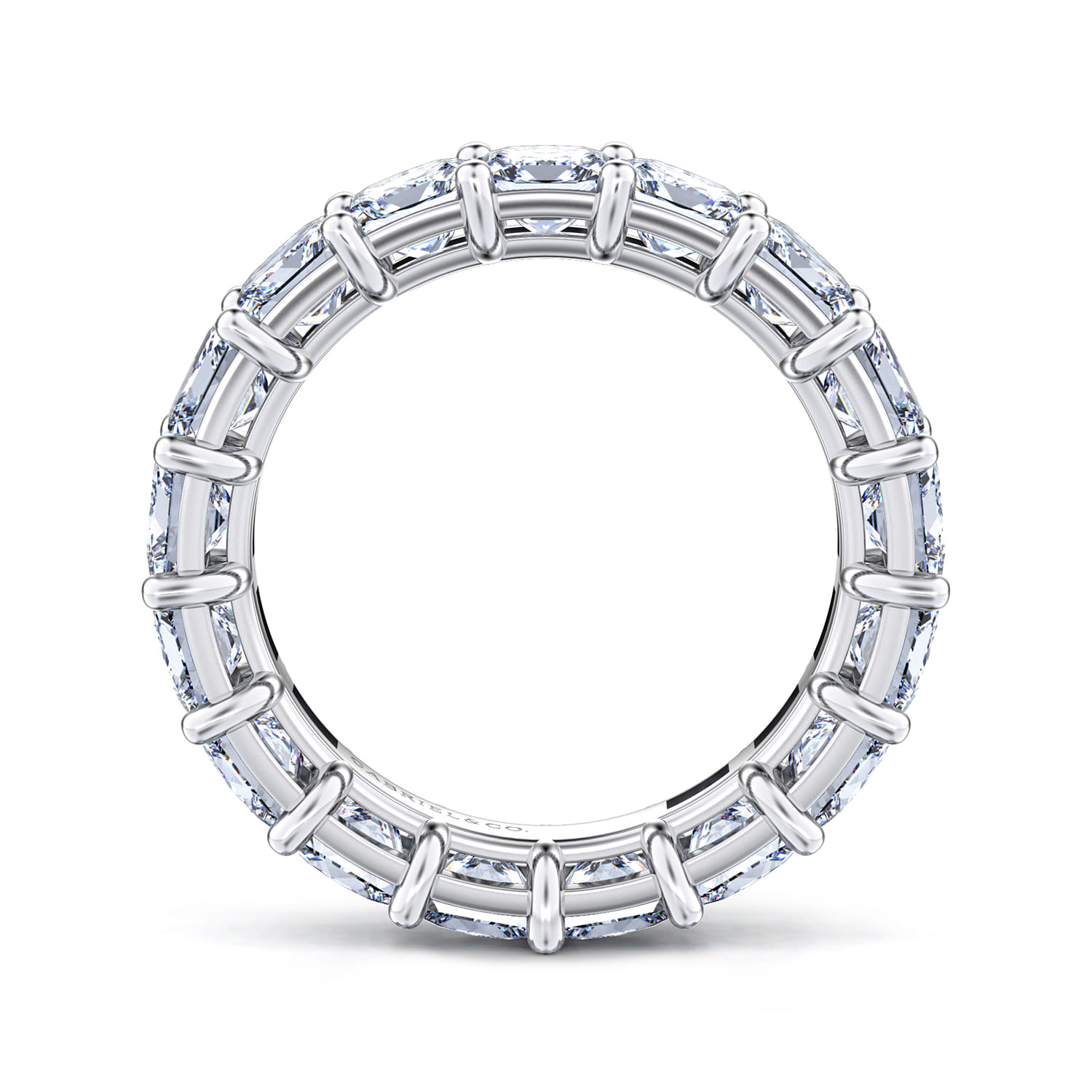 Eternity Band Wedding Ring in 14k White Gold with Princess Cut Natural Diamond at Gabriel & Co. - Shot 2