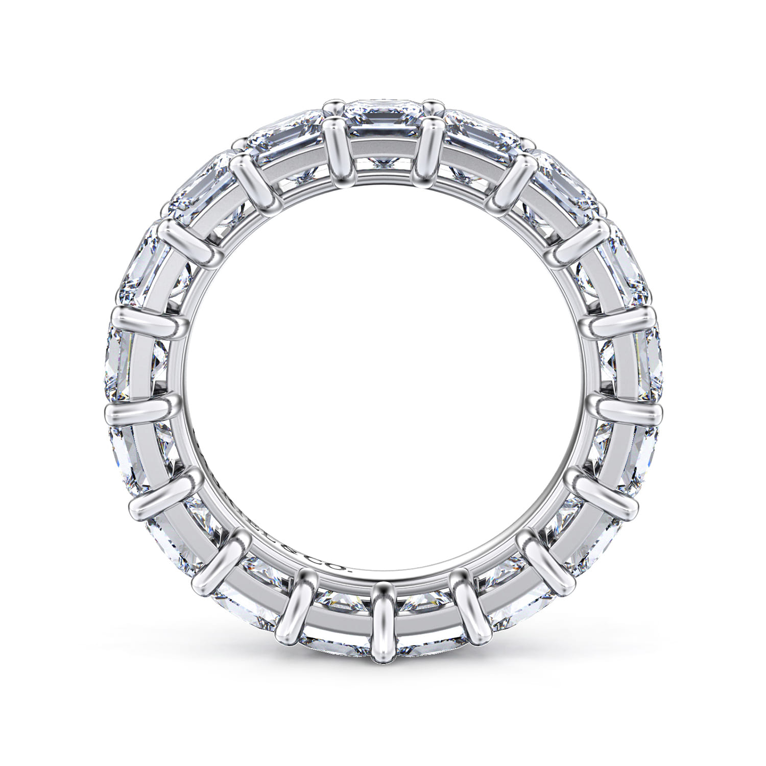 Eternity Band Wedding Ring in 14k White Gold with Princess Cut Natural Diamond at Gabriel & Co. - Shot 2