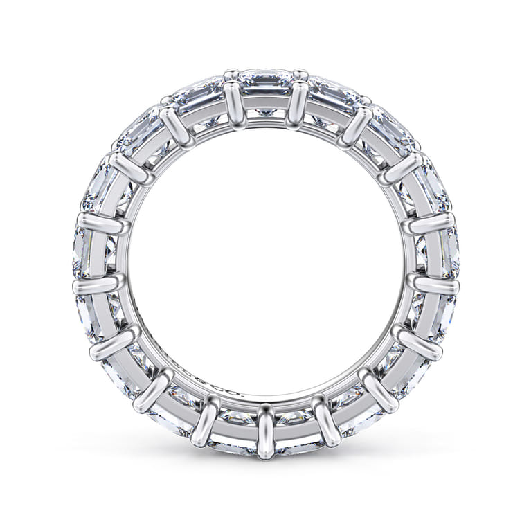 Eternity Band Wedding Ring in 14k White Gold with Princess Cut Natural Diamond at Gabriel & Co. - Shot 2