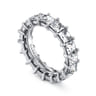 Eternity Band Wedding Ring in 14k White Gold with Princess Cut Natural Diamond at Gabriel & Co.