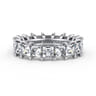 Eternity Band Wedding Ring in 14k White Gold with Princess Cut Natural Diamond at Gabriel & Co.