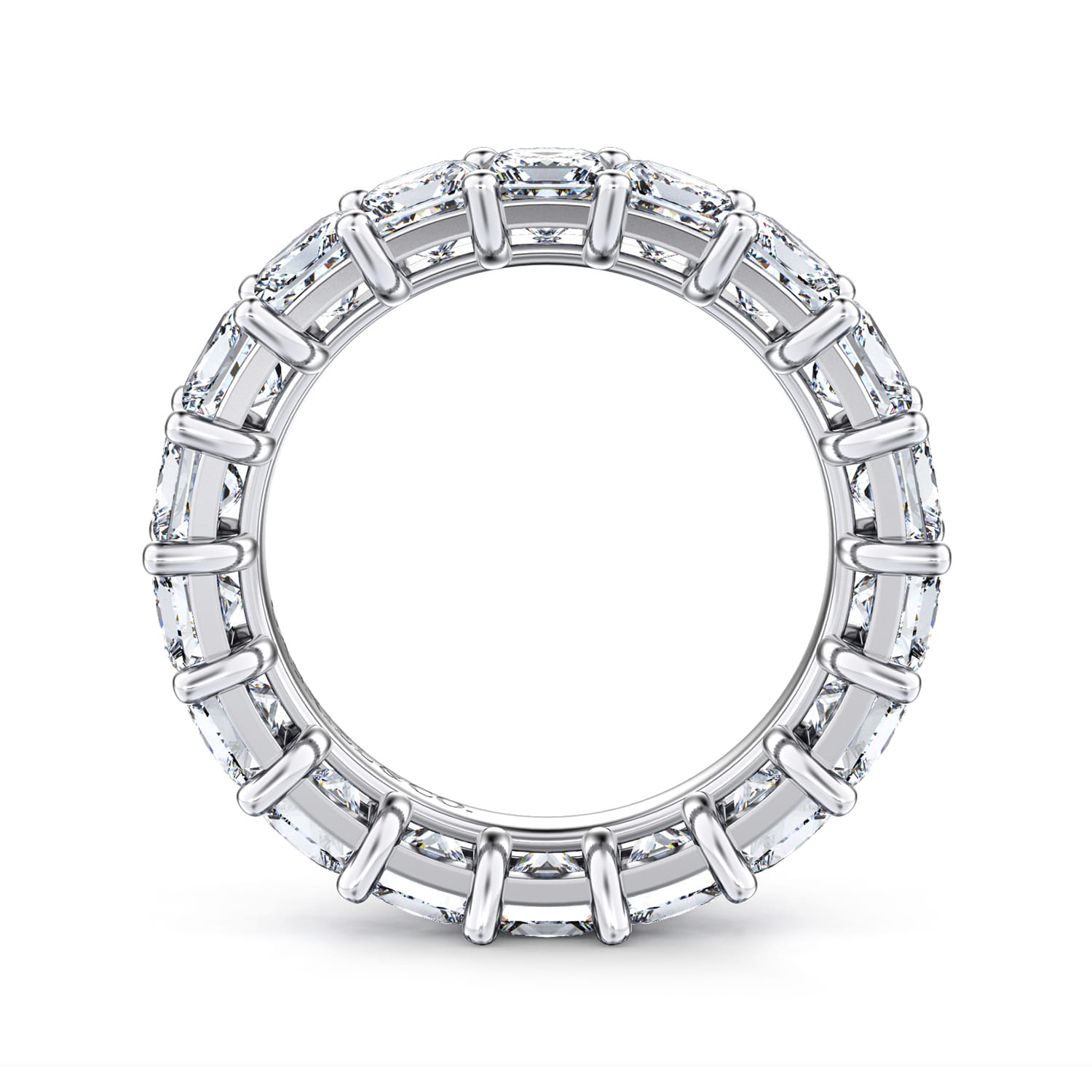 Eternity Band Wedding Ring in 14k White Gold with Princess Cut Natural Diamond at Gabriel & Co. - Shot 2