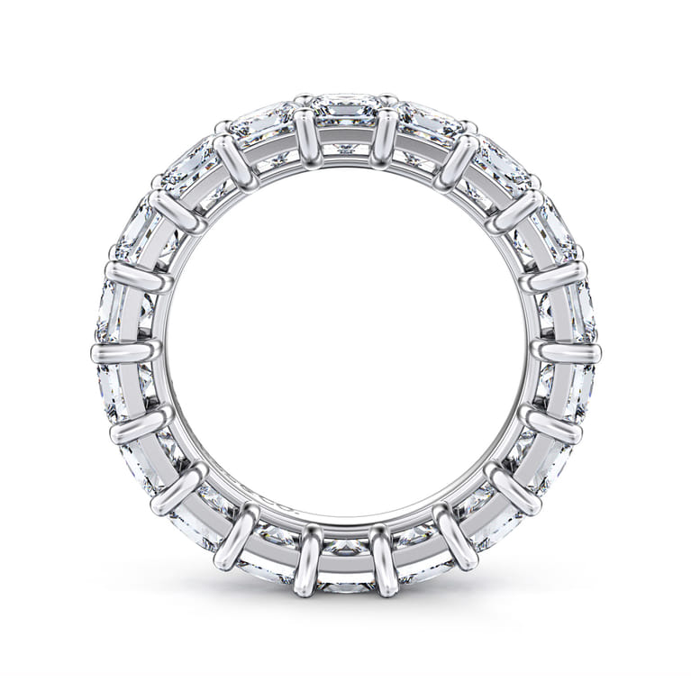 Eternity Band Wedding Ring in 14k White Gold with Princess Cut Natural Diamond at Gabriel & Co. - Shot 2