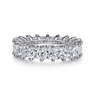 Bordeaux - 14K White Gold Princess Cut Shared Prong Diamond Eternity Band