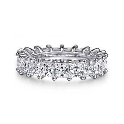 Bordeaux - 14K White Gold Princess Cut Shared Prong Diamond Eternity Band