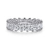 Eternity Band Wedding Ring in 14k White Gold with Princess Cut Natural Diamond at Gabriel & Co.
