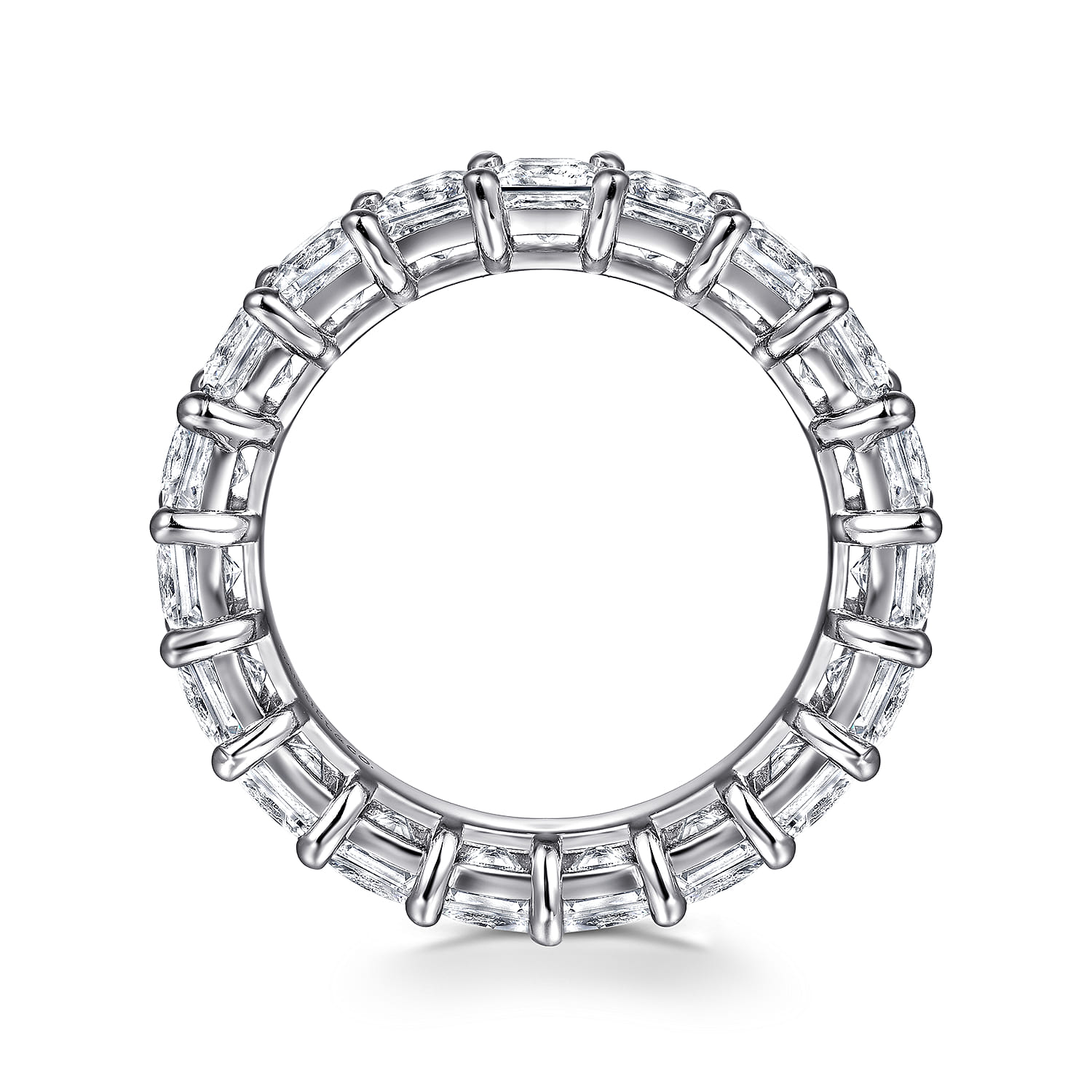 Eternity Band Wedding Ring in 14k White Gold with Princess Cut Natural Diamond at Gabriel & Co. - Shot 2