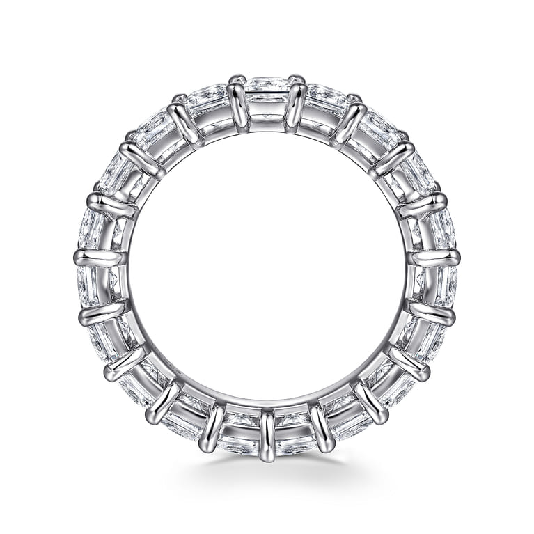 Eternity Band Wedding Ring in 14k White Gold with Princess Cut Natural Diamond at Gabriel & Co. - Shot 2