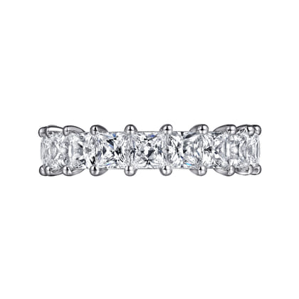 Bordeaux - 14K White Gold Princess Cut Shared Prong Diamond Eternity Band