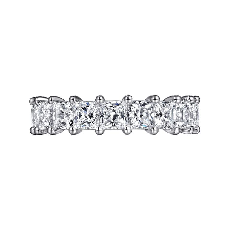 Eternity Band Wedding Ring in 14k White Gold with Princess Cut Natural Diamond at Gabriel & Co. - Shot 5