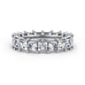 Eternity Band Wedding Ring in 14k White Gold with Princess Cut Natural Diamond at Gabriel & Co.