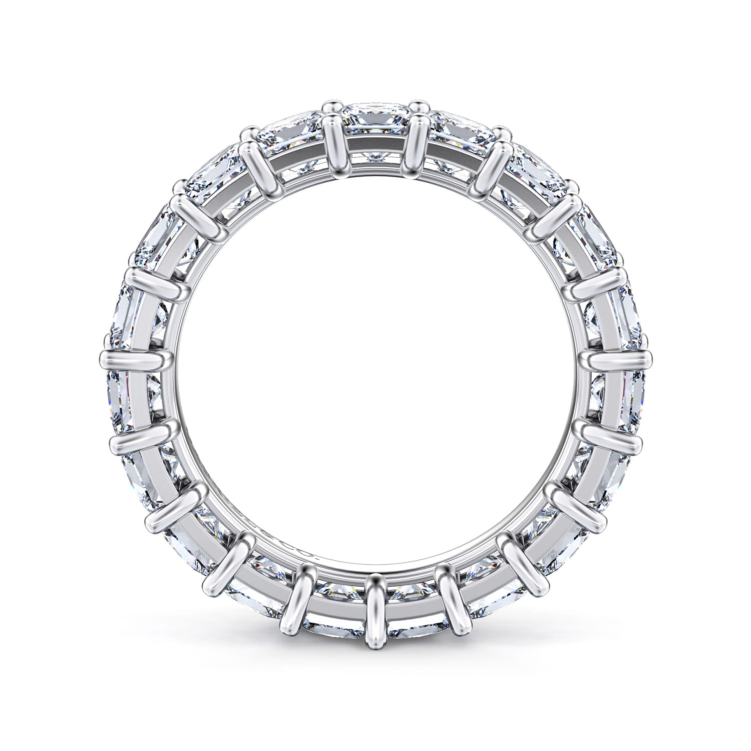 Eternity Band Wedding Ring in 14k White Gold with Princess Cut Natural Diamond at Gabriel & Co. - Shot 2
