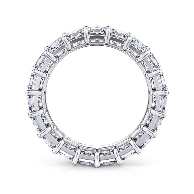 Eternity Band Wedding Ring in 14k White Gold with Princess Cut Natural Diamond at Gabriel & Co. - Shot 2