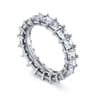 Eternity Band Wedding Ring in 14k White Gold with Princess Cut Natural Diamond at Gabriel & Co.