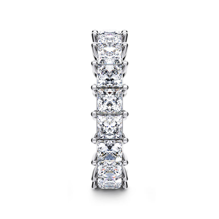 Eternity Band Wedding Ring in 14k White Gold with Princess Cut Natural Diamond at Gabriel & Co. - Shot 4