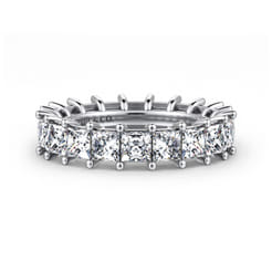 Bordeaux - 14K White Gold Princess Cut Shared Prong Diamond Eternity Band