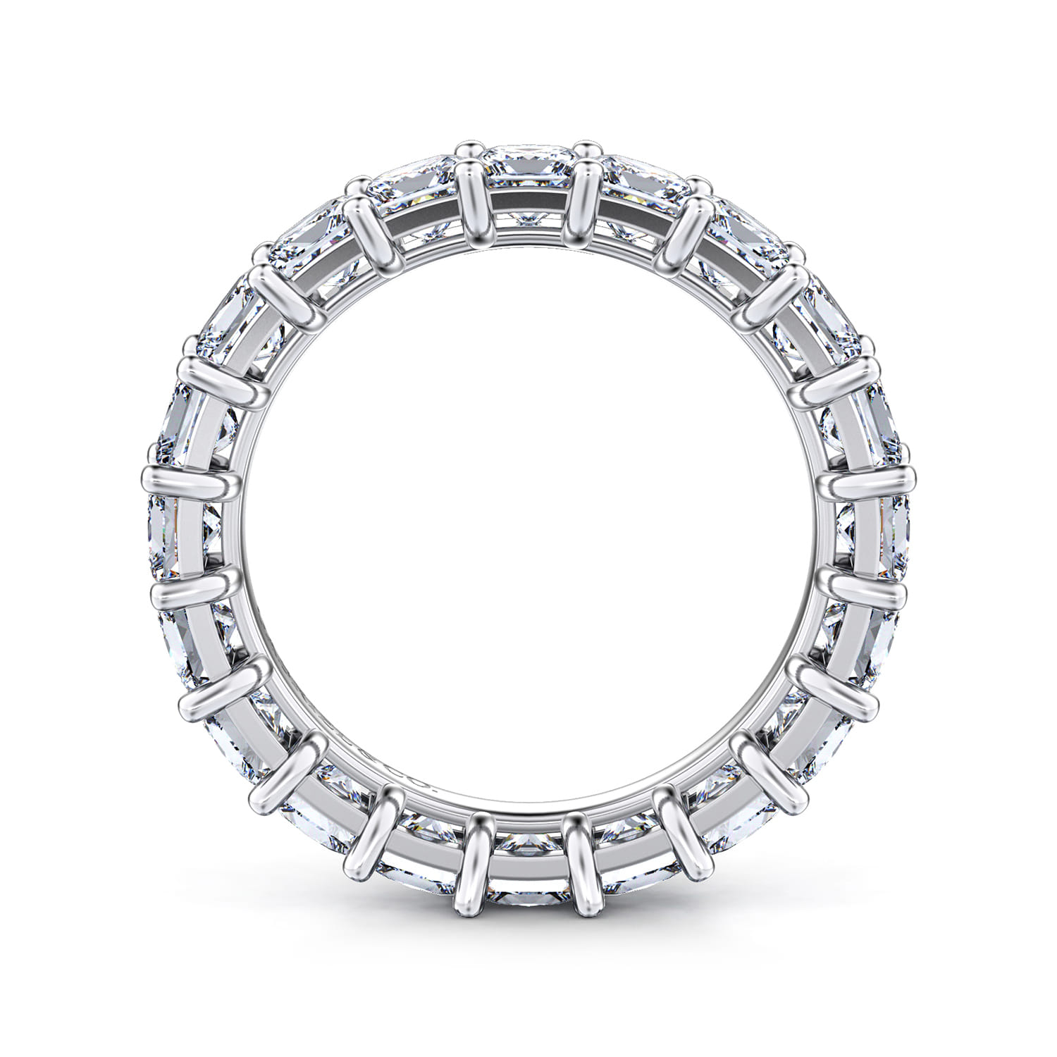 Eternity Band Wedding Ring in 14k White Gold with Princess Cut Natural Diamond at Gabriel & Co. - Shot 2