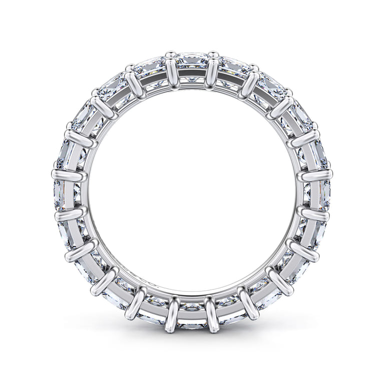 Eternity Band Wedding Ring in 14k White Gold with Princess Cut Natural Diamond at Gabriel & Co. - Shot 2