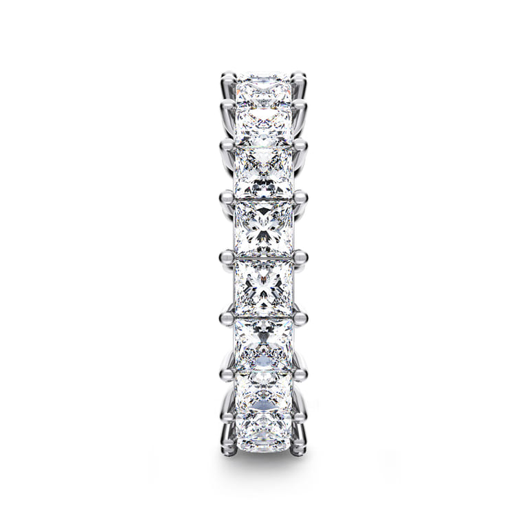 Eternity Band Wedding Ring in 14k White Gold with Princess Cut Natural Diamond at Gabriel & Co. - Shot 4