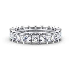 Bordeaux - 14K White Gold Princess Cut Shared Prong Diamond Eternity Band
