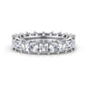 Eternity Band Wedding Ring in 14k White Gold with Princess Cut Natural Diamond at Gabriel & Co.