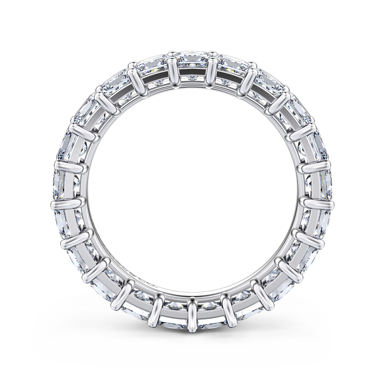 Eternity Band Wedding Ring in 14k White Gold with Princess Cut Natural Diamond at Gabriel & Co. - Shot 2