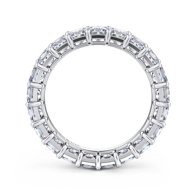 Eternity Band Wedding Ring in 14k White Gold with Princess Cut Natural Diamond at Gabriel & Co. - Shot 2