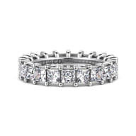 Bordeaux - 14K White Gold Princess Cut Shared Prong Diamond Eternity Band