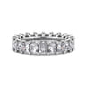 Eternity Band Wedding Ring in 14k White Gold with Princess Cut Natural Diamond at Gabriel & Co.
