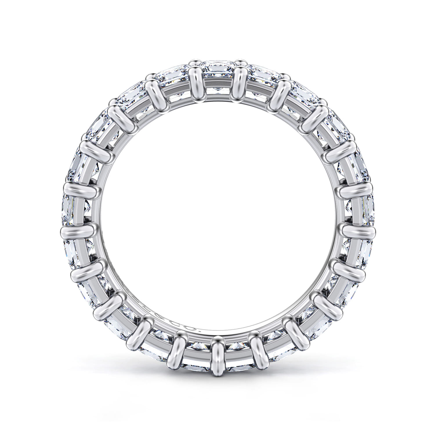Eternity Band Wedding Ring in 14k White Gold with Princess Cut Natural Diamond at Gabriel & Co. - Shot 2