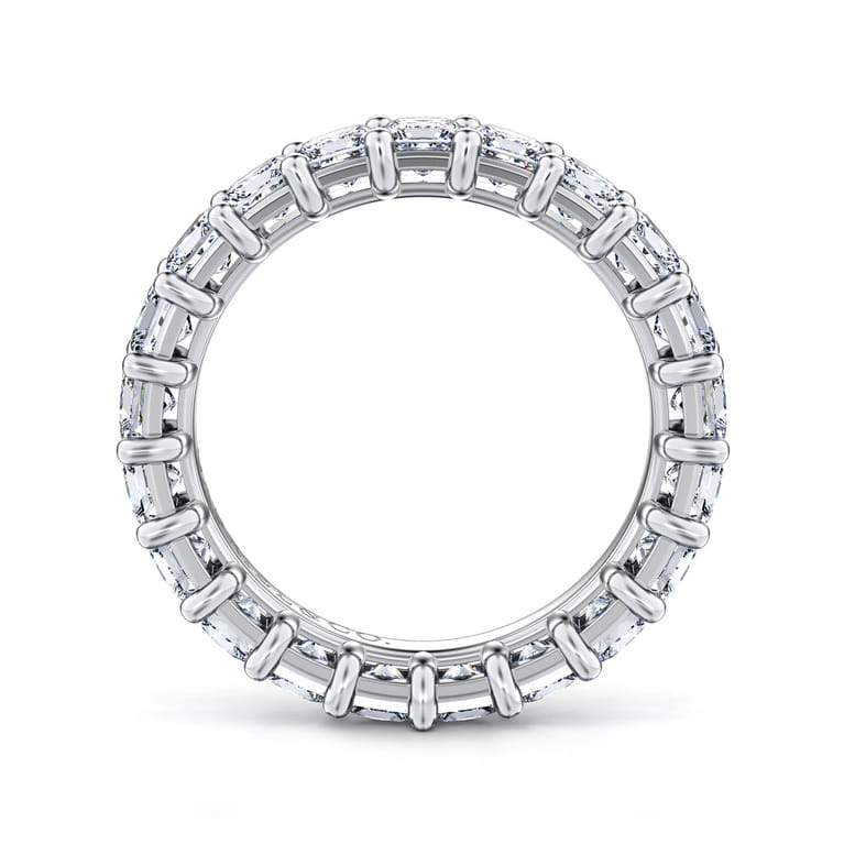 Eternity Band Wedding Ring in 14k White Gold with Princess Cut Natural Diamond at Gabriel & Co. - Shot 2