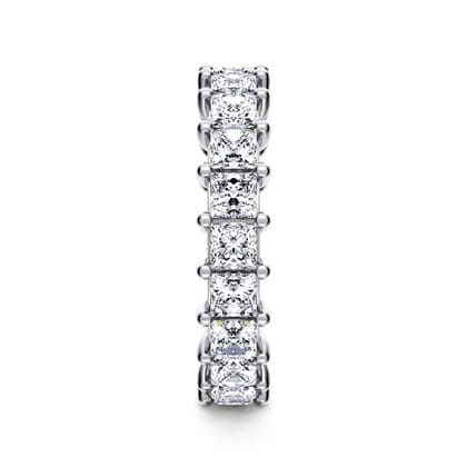 Bordeaux - 14K White Gold Princess Cut Shared Prong Diamond Eternity Band
