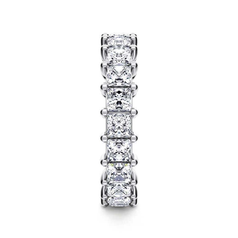Eternity Band Wedding Ring in 14k White Gold with Princess Cut Natural Diamond at Gabriel & Co. - Shot 4