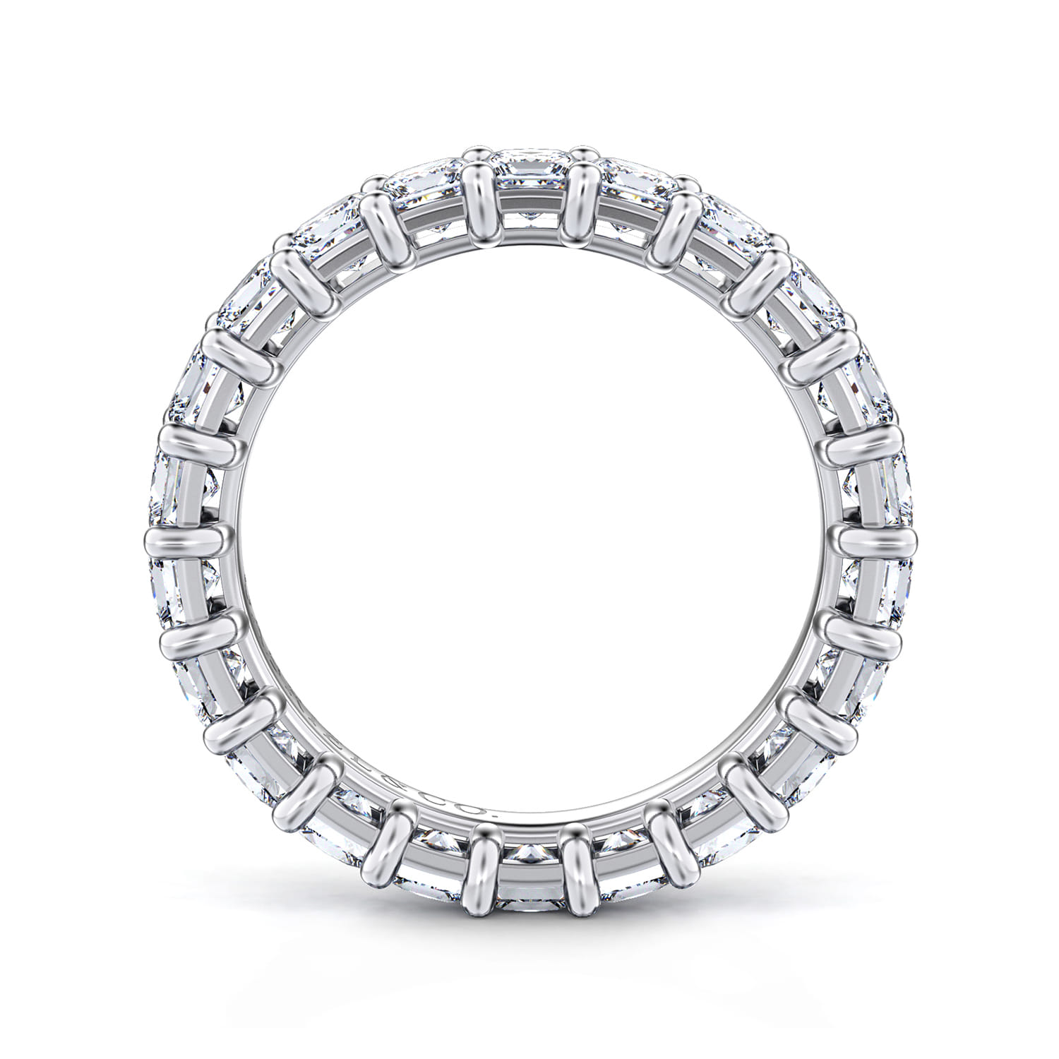 Eternity Band Wedding Ring in 14k White Gold with Princess Cut Natural Diamond at Gabriel & Co. - Shot 2