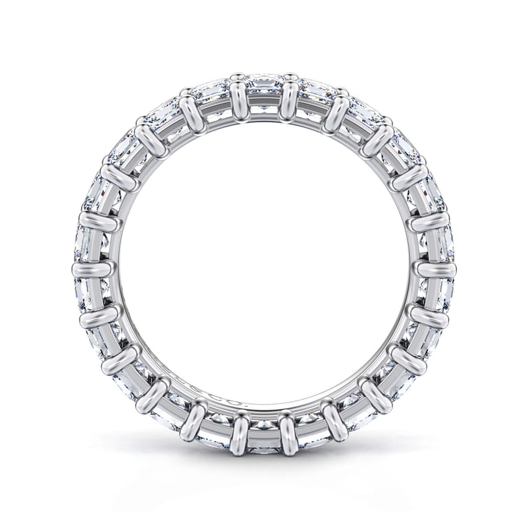 Eternity Band Wedding Ring in 14k White Gold with Princess Cut Natural Diamond at Gabriel & Co. - Shot 2