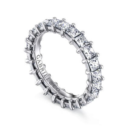 Bordeaux - 14K White Gold Princess Cut Shared Prong Diamond Eternity Band