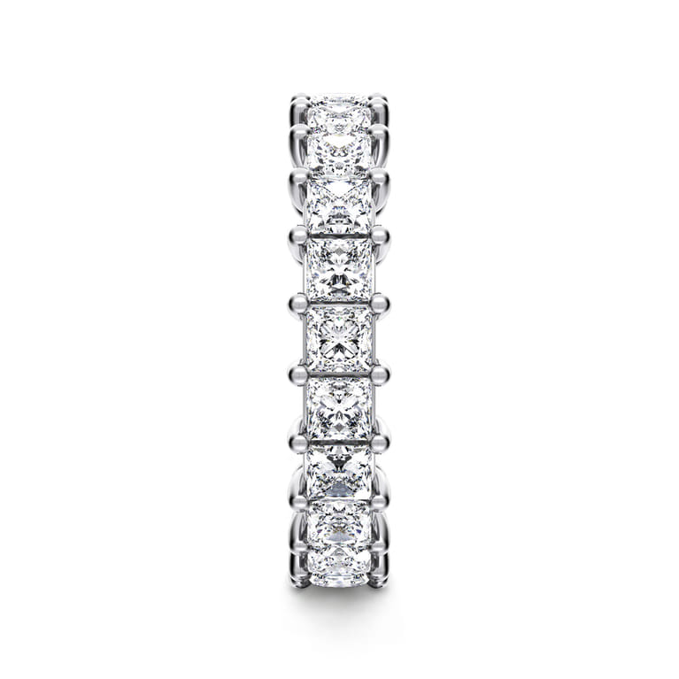 Eternity Band Wedding Ring in 14k White Gold with Princess Cut Natural Diamond at Gabriel & Co. - Shot 4