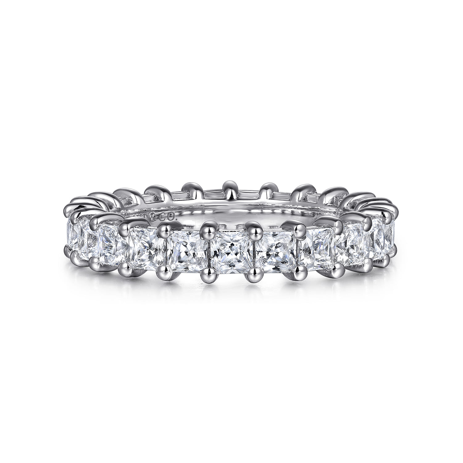 Eternity Band Wedding Ring in 14k White Gold with Princess Cut Natural Diamond at Gabriel & Co. - Shot 1